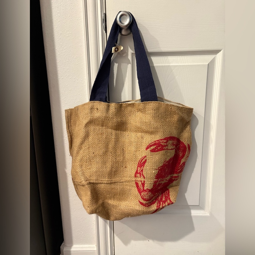 New with tags Nautical Jute Sack with Red Crab by The Royal Standard
